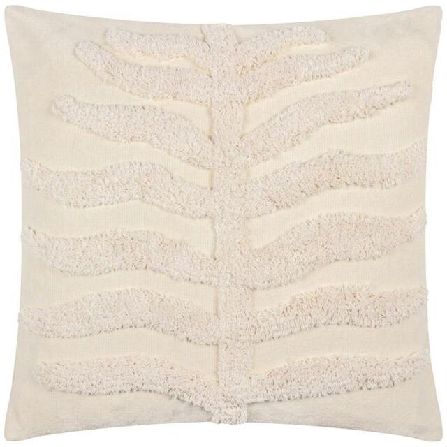 Rackhams Dakota Tufted Cushion Cover - Natural - 45cm x 45cm - Natural - 100% Cotton - image 1
