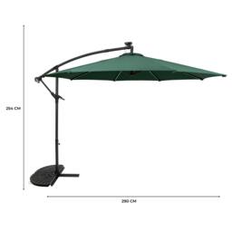 Rackhams LED Cantilever Parasol 3m With Half Fan Base – Green - thumbnail 5