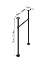 Rackhams 71cm/27.95 inch 2Pcs Black H-shaped Metal Table Legs Furniture Replacement Legs for Dining Table, Desks and Workbenches - Black - thumbnail 4