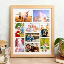 Rackhams Solid Oak Nine Aperture Picture Frame with Mount - Natural Finish - Nine Aperture Frame - thumbnail 3