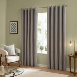 Rackhams The Ultimate Velvet Eyelet Curtains (Pack of 2) - Silver - 137cm x 117cm - Silver - 100% Polyester - thumbnail 3