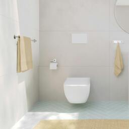 Rackhams Polished Stainless Steel Toilet Roll Holder Self Adhesive Bathroom Wall Mounted - thumbnail 2