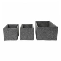 Rackhams Chroma Rectangular Fabric Storage Baskets for Home Organisation, Set of 3, Grey - thumbnail 5