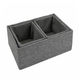 Rackhams Chroma Rectangular Fabric Storage Baskets for Home Organisation, Set of 3, Grey - thumbnail 3