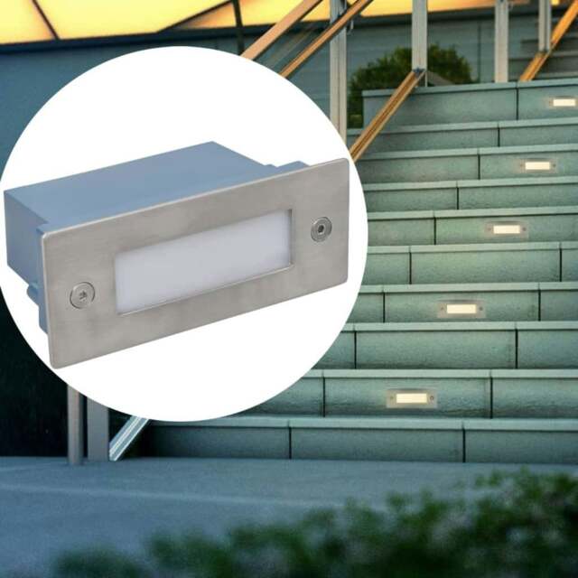 Rackhams LED Recessed Stair Lights 6 pcs 44x111x56 mm
