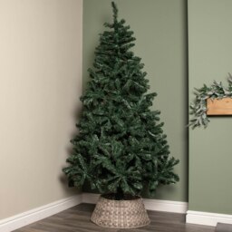 Rackhams 40/58cm Samuel Alexander Medium KD Plastic Wicker Rattan Woven Christmas Tree Skirt in Grey - thumbnail 3