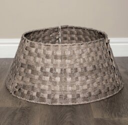 Rackhams 40/58cm Samuel Alexander Medium KD Plastic Wicker Rattan Woven Christmas Tree Skirt in Grey - thumbnail 5