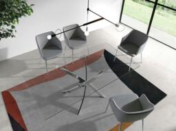 Rackhams Rectangular tempered glass and chrome-plated steel dining table 1061 - 160 x 95 x 75 - thumbnail 2