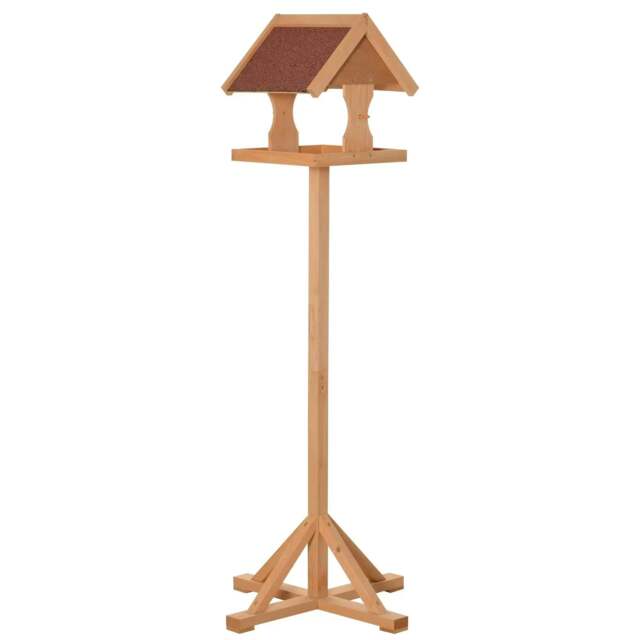 Rackhams Wooden Bird Table Wild Bird Feeding Station Freestanding Feeder for Garden Outdoor 55 x 55 x 144cm - image 1