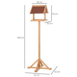 Rackhams Wooden Bird Table Wild Bird Feeding Station Freestanding Feeder for Garden Outdoor 55 x 55 x 144cm - thumbnail 3