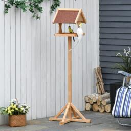 Rackhams Wooden Bird Table Wild Bird Feeding Station Freestanding Feeder for Garden Outdoor 55 x 55 x 144cm - thumbnail 2