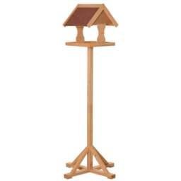 Rackhams Wooden Bird Table Wild Bird Feeding Station Freestanding Feeder for Garden Outdoor 55 x 55 x 144cm - thumbnail 1