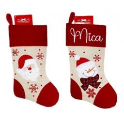 Rackhams Personalised Christmas Stocking - Red & Cream - Santa - thumbnail 2