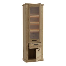 Rackhams Corona Narrow Display Cabinet in Artisan Oak - Full Assembly Required - Artisan Oak - Matt - thumbnail 3