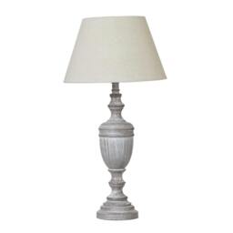 Rackhams Nola Urn Linen Table Lamp - White - 45cm x 12cm x 12cm - White - 100% Mixed