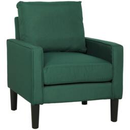 Rackhams Removable Pillow Linen Accent Chair, Dark Green - thumbnail 2