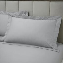Rackhams 180 Thread Count Egyptian Cotton Oxford Pillow case Silver Grey - Oxford - Silver Grey - thumbnail 1
