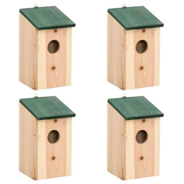 Rackhams Bird Houses 4 pcs Wood 12x12x22 cm