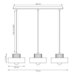 Rackhams KIVI Pendant Lamp 3 x E27 Black - thumbnail 5