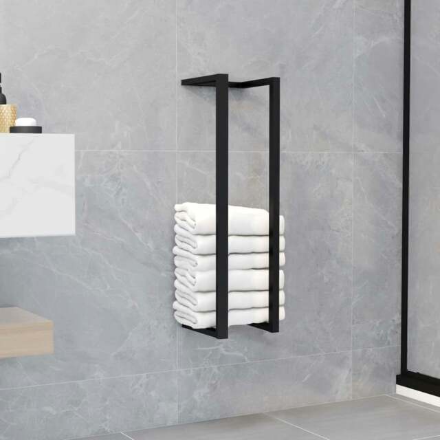 Rackhams Towel Rack Black 12.5x12.5x60 cm Iron - image 1