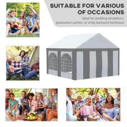 Rackhams 4m x 4m Marquee Gazebo with Sides, Level 6 Wind Protection & Waterproof, Light Grey - thumbnail 4