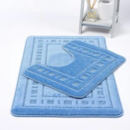 Rackhams Diem 2pc Anti- Slip Bath Mat and Pedestal Set - Red - thumbnail 3