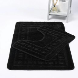 Rackhams Diem 2pc Anti- Slip Bath Mat and Pedestal Set - Red - thumbnail 2