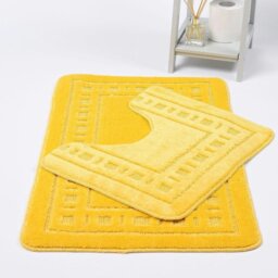 Rackhams Diem 2pc Anti- Slip Bath Mat and Pedestal Set - Red - thumbnail 6