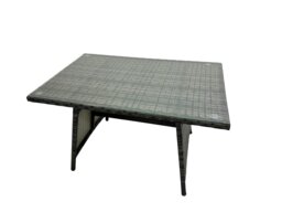 Rackhams 5 Seater Wicker PE Rattan Furniture Outdoor Dining Table Double Seat Sofa Big Stool 2 Side Table Set Dark Grey Mixed - thumbnail 3
