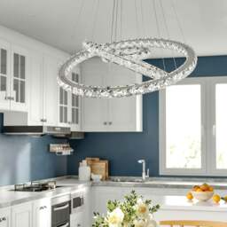 Rackhams 3 Rings Ceiling Light Crystal LED Chandelier Pendant Non-Dimmable - 96w - thumbnail 6