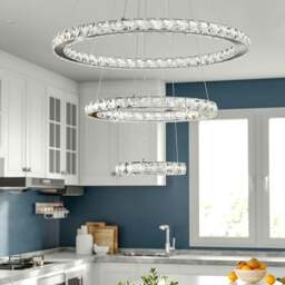 Rackhams 3 Rings Ceiling Light Crystal LED Chandelier Pendant Non-Dimmable - 96w - thumbnail 5