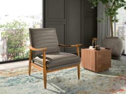 Rackhams Dark Grey Leather Armchair 5130 - Modern - Yes - No - thumbnail 3