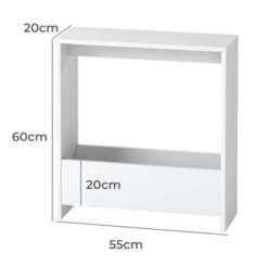Rackhams Side Table with Magazine Storage End Table Narrow for Living Room White - thumbnail 3