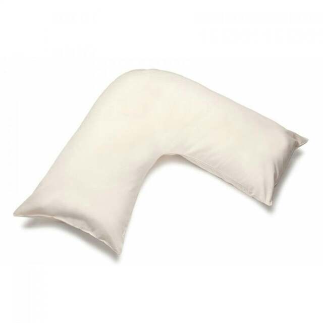 Rackhams Easycare Percale V-Shaped Orthopaedic Pillowcase - Ivory - One Size - Ivory - 50% Cotton/50% Polyester - image 1