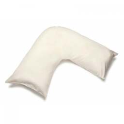 Rackhams Easycare Percale V-Shaped Orthopaedic Pillowcase - Ivory - One Size - Ivory - 50% Cotton/50% Polyester - thumbnail 1