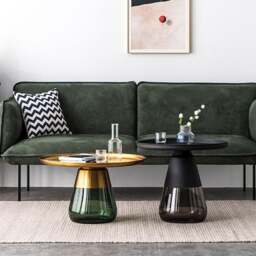 Rackhams Eros Coffee Table, Glass - Black Table ( Height 52cm ) - Black Table ( Height 52cm ) - thumbnail 2