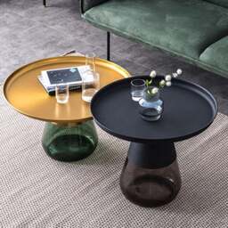 Rackhams Eros Coffee Table, Glass - Black Table ( Height 52cm ) - Black Table ( Height 52cm ) - thumbnail 3