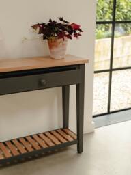 Rackhams Ludlow Slate Grey Console Table with Storage - Small - thumbnail 2