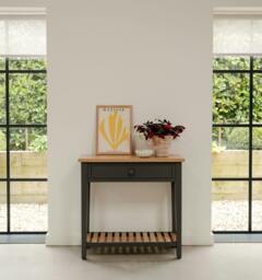 Rackhams Ludlow Slate Grey Console Table with Storage - Small