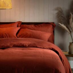 Rackhams Burnt Orange French Linen Pillowcases - Standard - 4 Pack - Oxford - thumbnail 2