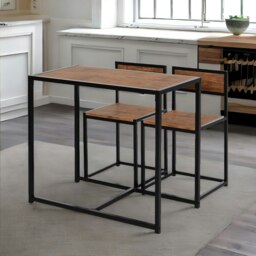 Rackhams Industrial 3-Piece Dining Rustic Table Set - thumbnail 6