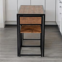 Rackhams Industrial 3-Piece Dining Rustic Table Set - thumbnail 3