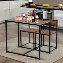 Rackhams Industrial 3-Piece Dining Rustic Table Set - thumbnail 5