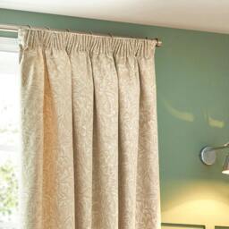 Rackhams Nature Grantley Jacquard Pencil Pleat Curtains - Natural - 117cm x 183cm - Natural - 100% Polyester - thumbnail 3
