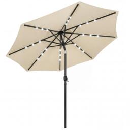 Rackhams 2.6 m Garden Parasol Umbrella with Light, Outdoor Patio Umbrella - Garden Parasol - Light Grey - 263 x 263 x 245 cm - thumbnail 3