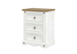 Rackhams Corona Tall 3 Drawer Bedside Cabinet - grey wax - thumbnail 4