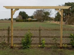 Rackhams Screen Double Beam Pergola, Plant Climbing Arbour - Sculpted Brace - Natural (Light Green) - Three Row Kit - 3m - thumbnail 5