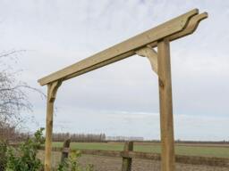 Rackhams Screen Double Beam Pergola, Plant Climbing Arbour - Sculpted Brace - Natural (Light Green) - Three Row Kit - 3m - thumbnail 4