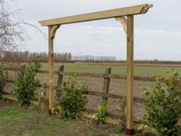 Rackhams Screen Double Beam Pergola, Plant Climbing Arbour - Sculpted Brace - Natural (Light Green) - Three Row Kit - 3m - thumbnail 3