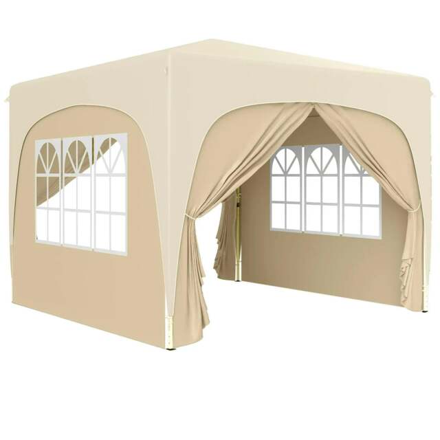 Rackhams 3 x 3m Pop-Up Gazebo Shelter, with Accessories - Sand